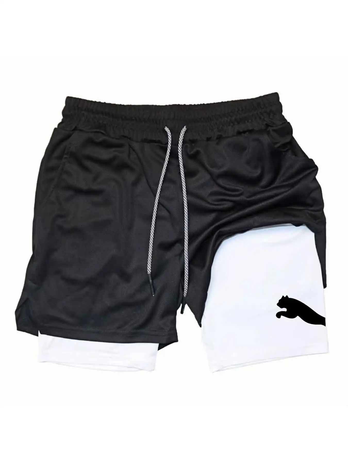 Running Gear For Men - Drukowane spodenki sportowe 2w1 do biegania
